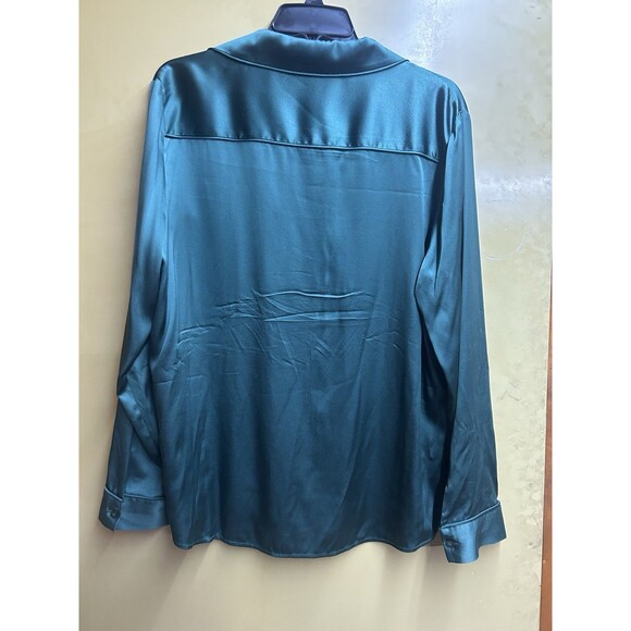 Antonio Melani Green Silk Blouse Size Large - Picture 2 of 5
